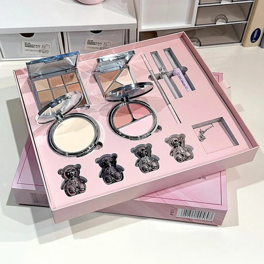 ART VALUE Face Makeup Sets Include 4Lip Mud,1Eyebrow Pen,1Mascara,1Eyebrow Tinted,1Pressed Powder,1Blusher,1Contour,1Eyeshadow