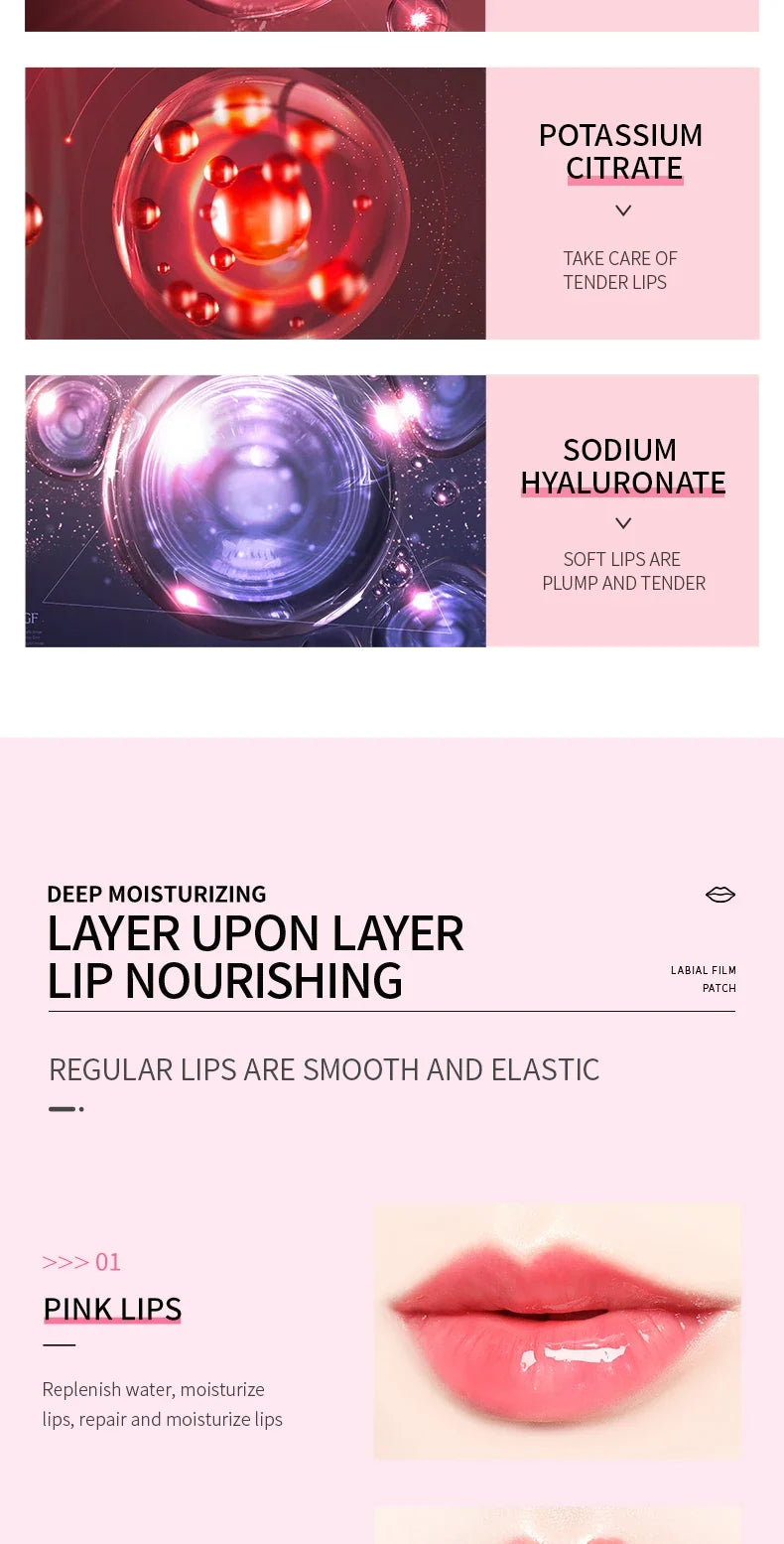 3/5/10/20/30pcs Pink Moisturizing Lips Mask Nourishing Hydrating Crystal Collagen Gel Lip Patches Lip Plumper Sexy Lip Skin Care