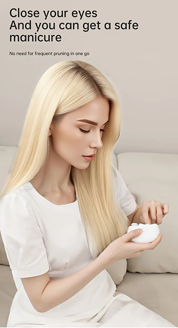 2-in-1 Electric Nail Clipper & Polisher with LED Light, USB Charging, Safe Grinding for All Ages, Valentine's Gift