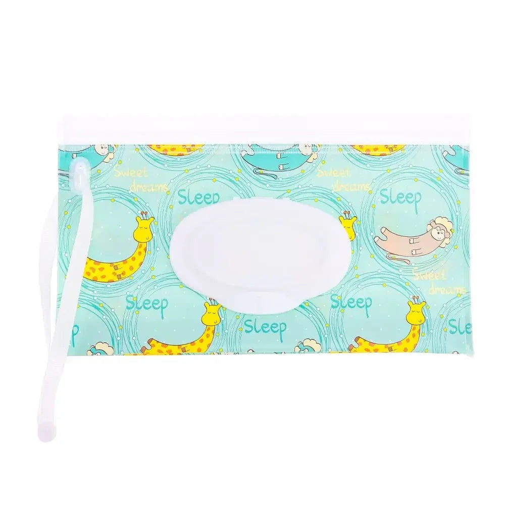 EVA Baby Wet Wipe Pouch Portable Buckle Wipes Holder Case Flip Cover Snap-Strap Reusable Wet Wipe Bag Outdoor Tissue Box