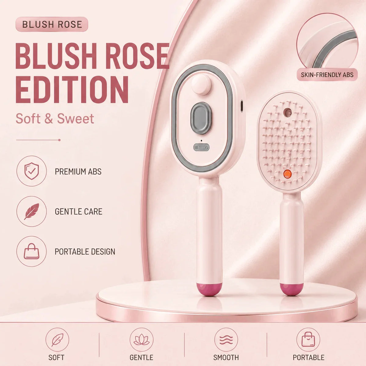 Electric Hair Brush with Spray Mist Scalp Massager Detangling Brush for Women Hair Care Anti Frizz Styling Tool