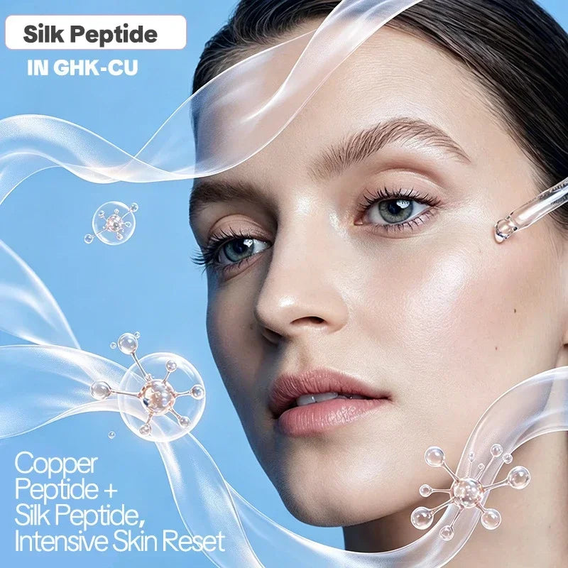 GHK-Cu Blue Copper Silk Peptide Ampoule Serum Deep Collagen Hydrate Moisturize Soften Smooth Firm Korean Facial Skin Care