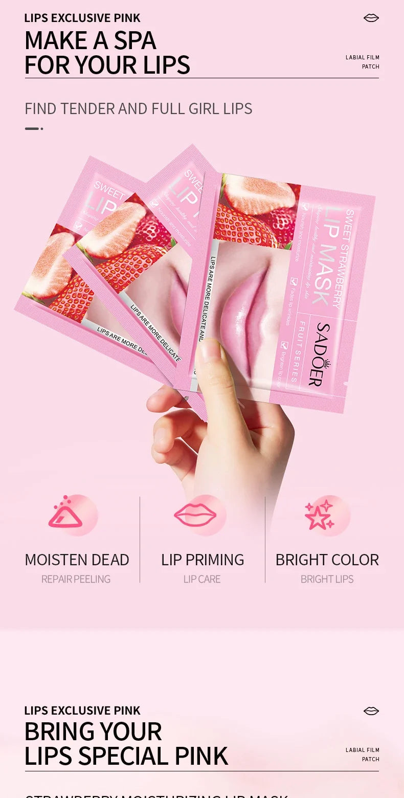 3/5/10/20/30pcs Pink Moisturizing Lips Mask Nourishing Hydrating Crystal Collagen Gel Lip Patches Lip Plumper Sexy Lip Skin Care