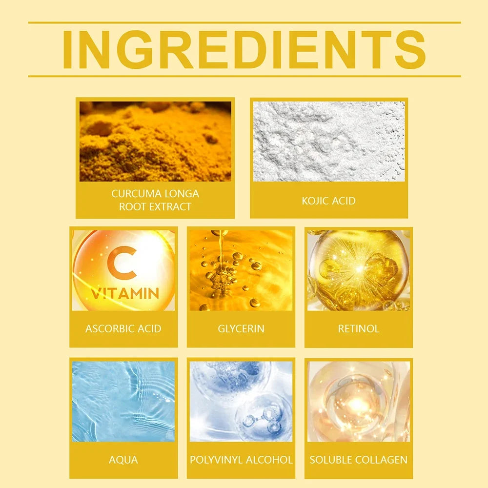 Hoygi Turmeric Peel Off Face Mask 75g with Collagen, Deep Cleansing Exfoliating Facial Mask for Glowing Skin, with Brush, Skin Care for Women