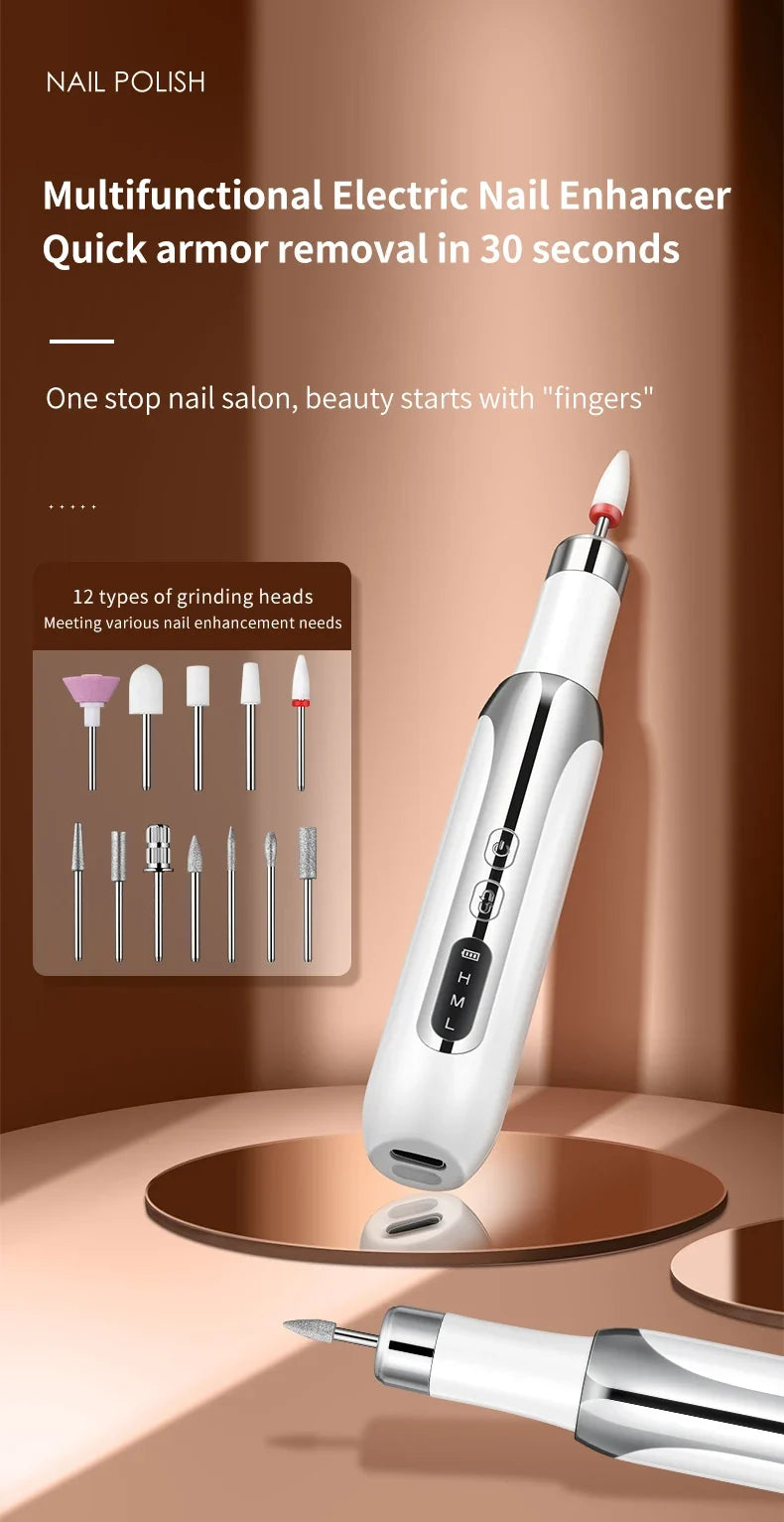 Electric Nail Polisher Drill Bits Professional Nails Grinding Polishing Dead Skin Removal Art Sanding File Pen Manicure Machine
