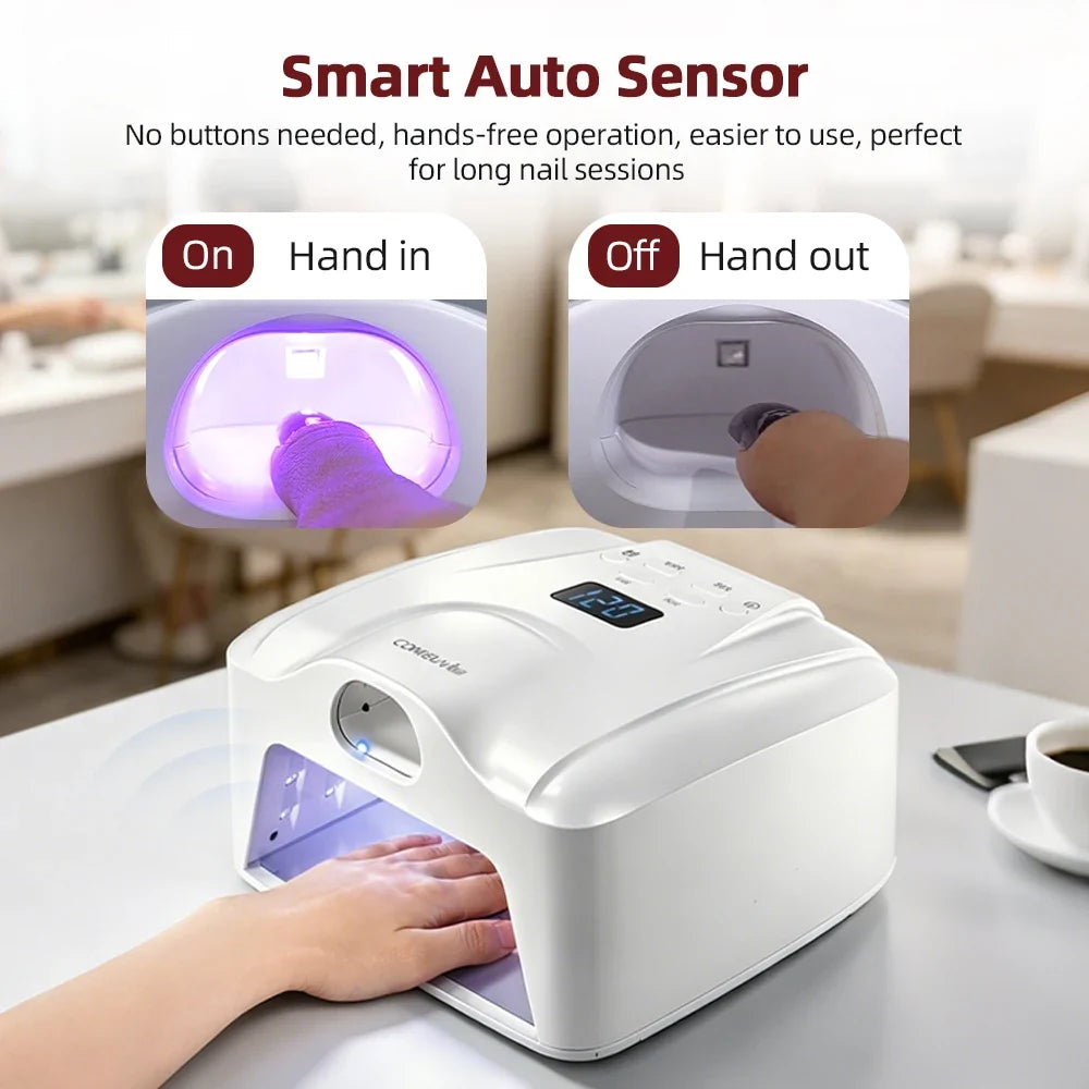 Dual Port Nail Lamp Nail Dryer UV Light 78 LEDs Single Toe Single Finger Full Hand Fast Gel Drying Light Auto Sensor Nail Art