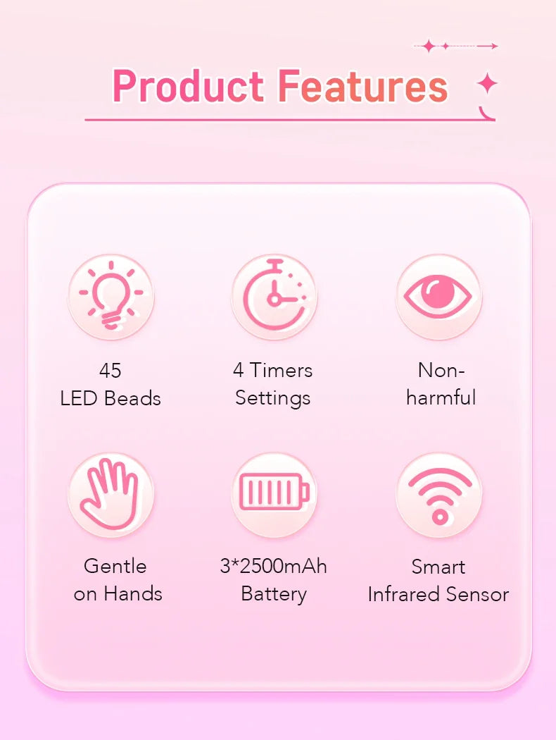 54W Cordless UV LED Nail Lamp with 30 Beads Rechargeable Professional Nail Dryer with 3 Timer Settings for Home and Salon Use