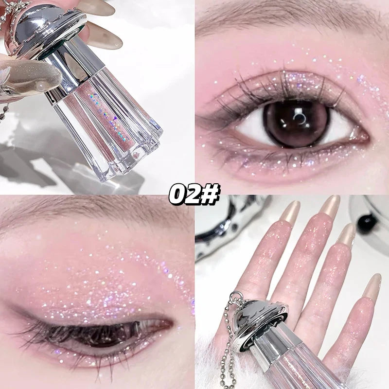 Gege Bear UFO Pendant Shiny Eyeshadow Liquid Pearlescent Fine Shimmer Brightening Anti-makeup Liquid Eyeshadow