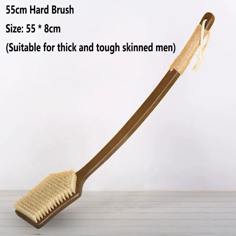 55cm/45cm Back Scrubber for Shower with Curved Long Handle,Wet&Dry Brushing Body Brush,Back Scrubber Bath Tool for Men & Women