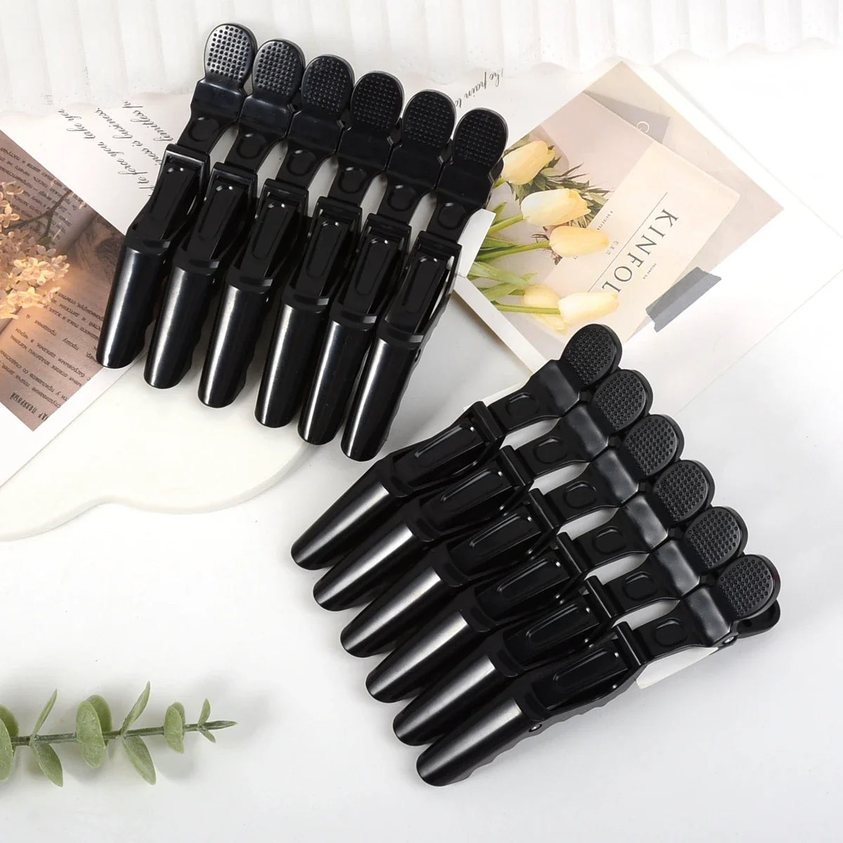 6-12Pcs Hairdressing Alligator Clip Salon Perm Hair Dye Plastic Hairpin Wig Clip Haircut Partition Styling Clip Supplies