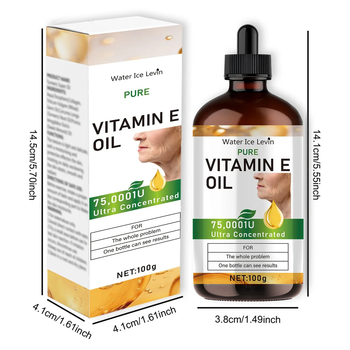 100ml Natural Vitamin E Essential Oil, Used for Massage, Skin Care, Gua Sha, Showering, Facial, Body, Nail, Hair, and Eyelash Care, Versatile