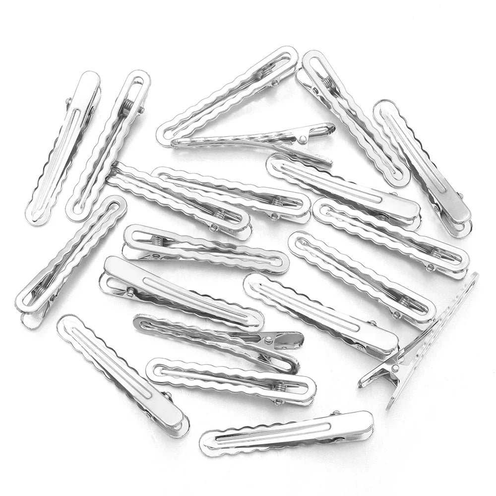 50pcs 6cm Candy Colored Hair Clips Women Girls Metal Hairpins Hollow Bangs Side Clip for Makeup Hair Styling Hairgrip Wholesale