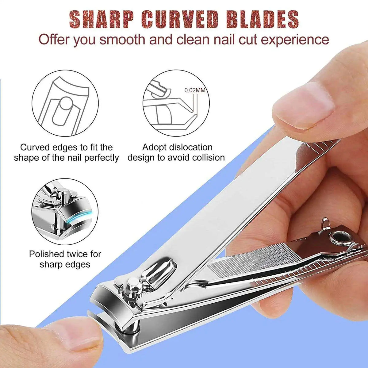 1pc/2pc/3pcs Nail Clipper Premium Sharp Sturdy Stainless Steel Fingernail And Toenail Clipper Cutters Perfect Nail Clippers