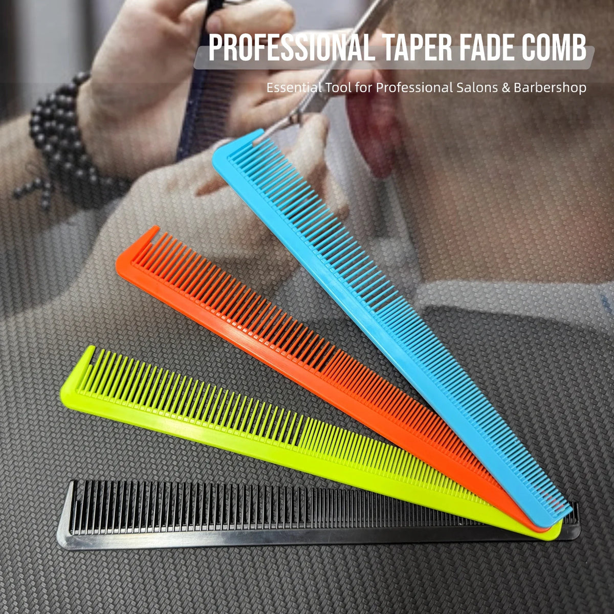 2/8PCS Pro Barber Fade Haircut Combs Anti-static Hair Clipper Combs For Men Wide Fine Tooth Taper Combs Salon Styling Tools