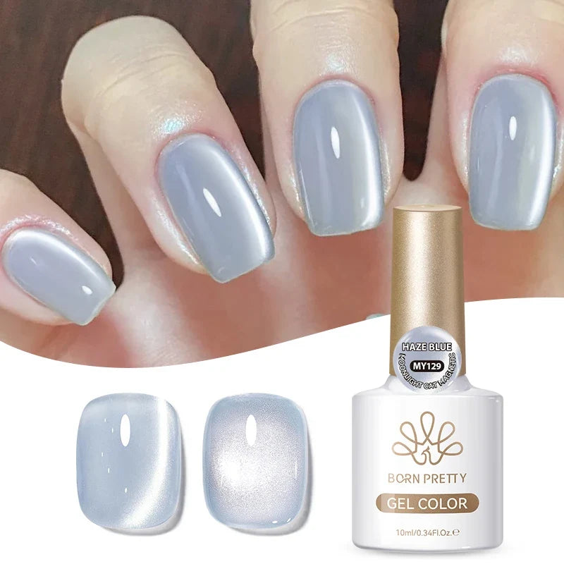 BORN PRETTY Gold Pink Cat Magnetic Gel Polish 10ml Water Light Spaking Glitter  Soak Off UV Semi Permanent Varnish Manicure