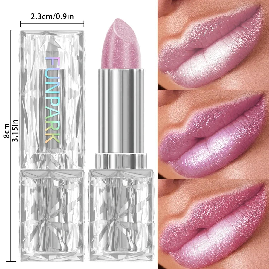 7 Colors Pearlescent Pink Metallic Glitter Velvet Lipstick Waterproof Long Lasting Korean Makeup Gift Matte Shimmer Lip Tint