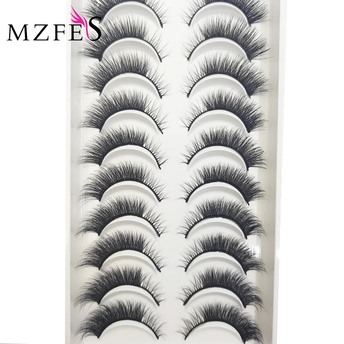 20 Style 10 Pairs Natural 3d Mink Lashes Soft False Eyelashes Cross Messy Dense Eye Lashes Extension Makeup Faux Cils Maquillaje