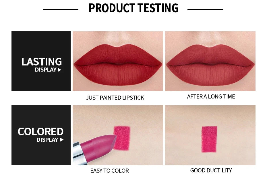 12 Colors Matte Lipstick Long Lasting High Pigment Velvet Soft Full Coverage Lip Makeup Nude Red Sexy Women Beauty Cosmetics
