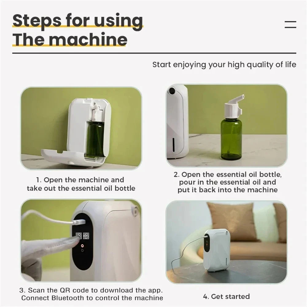 Aroma Diffuser Coverage 200m³ Scent Machine Fragrance Diffuser Essential Oil Diffuser For Home Fragrance Bluetooth APP Control