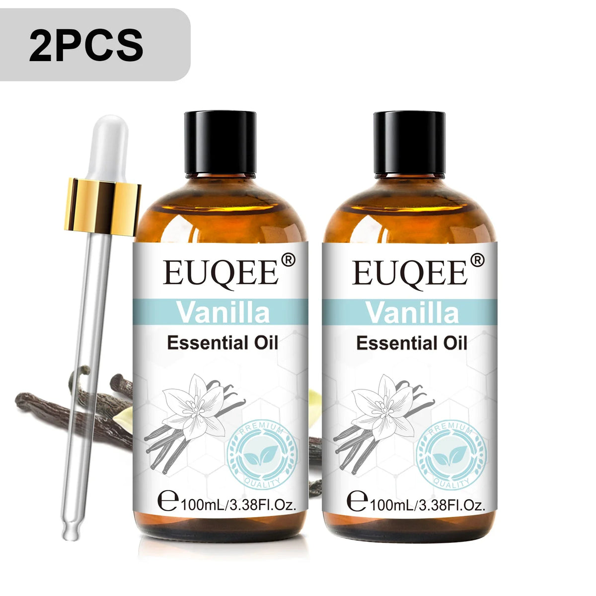 EUQEE 3.38FI.Oz. Aromatherapy Essential Oil For Reed Diffuser Humidifier-100ml Vanilla Lavender Cinnamon Lemon Essential Oils