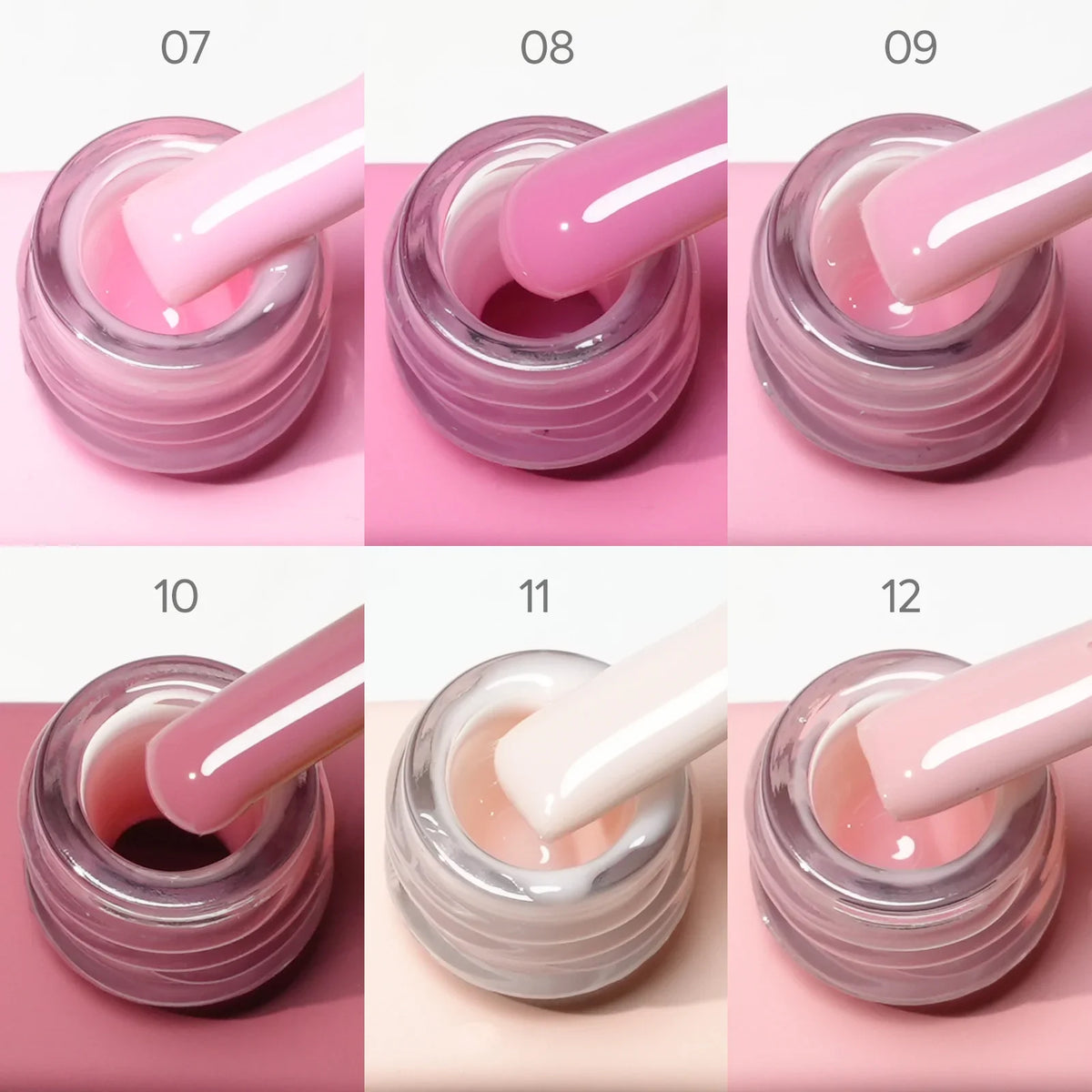 6pcs/kit HEMA/TPO FREE CANNI CF1 Nail Gel Polish Set Jelly Color Builder Nail Gel In Bottle UV Construction Semi Permanent Gel