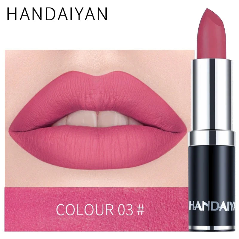 12 Colors Matte Lipstick Long Lasting High Pigment Velvet Soft Full Coverage Lip Makeup Nude Red Sexy Women Beauty Cosmetics