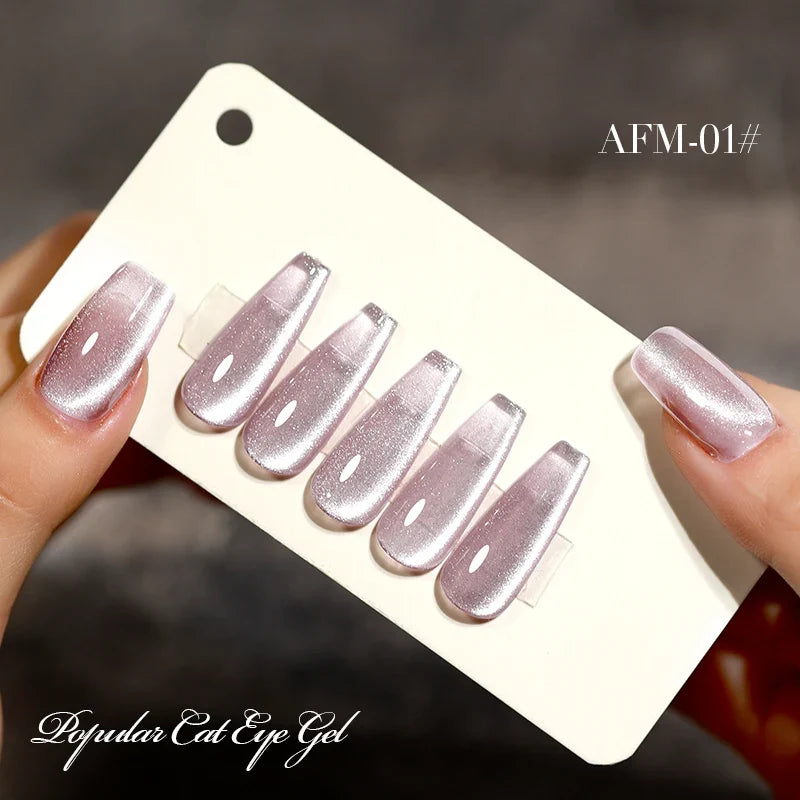 AS 15ml Mint Green Color Cat Magnetic Gel Nail Polish Sparkle Glitter Gel Varnish Semi Permanent for Summer Manicure DIY Gift