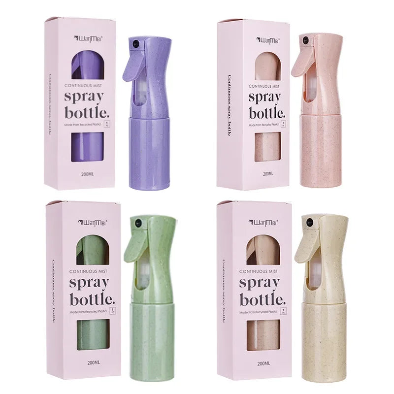 200ML Wheat Straw Continuous Spray Bottles Hairdressing Pressure Sprinkling Bottle Barber Salon Hairdressing Styling Tools