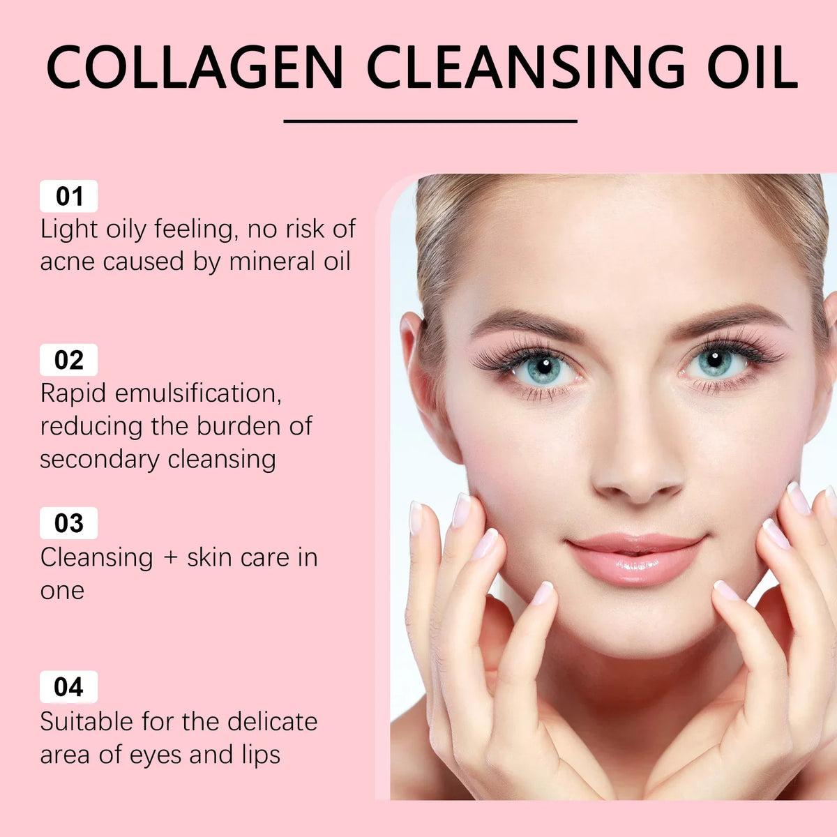 Collagen Cleansing Oil Makeup Remover Deep Cleansing Pores Exfoliation Dissolve Sunscreen Blackhead Refresh Makeup Removal Oil