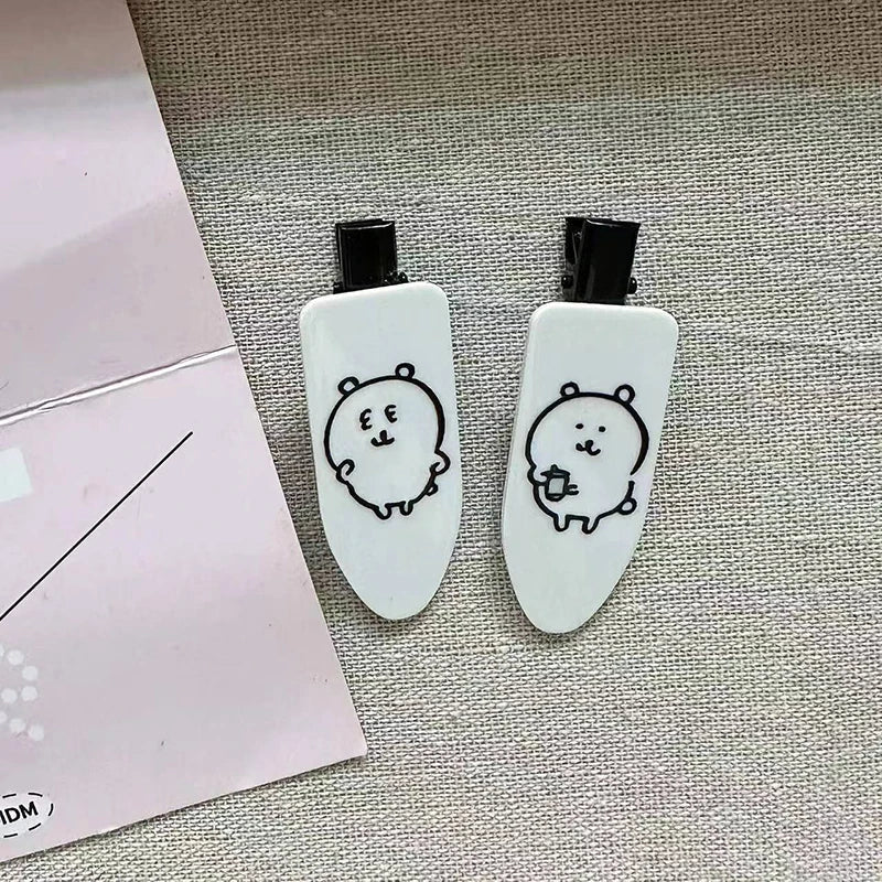 2pcs Cute Cartoon Rabbit Hair Side Clip Bunny Bangs Edge Hairpins Girls Sweet Hair Styling Tools Decoration Tools Gifts