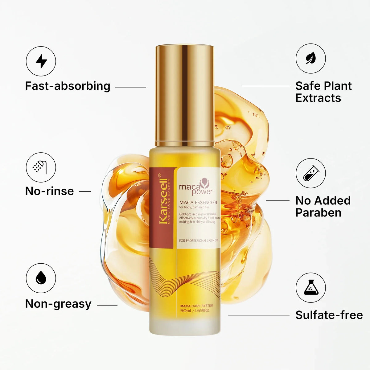 Karseell Hair Oil for Hair Healing Cold Pressed Weightless Moroccan Argan Oil Hair Serum for Nourish and Repair Damaged Hair