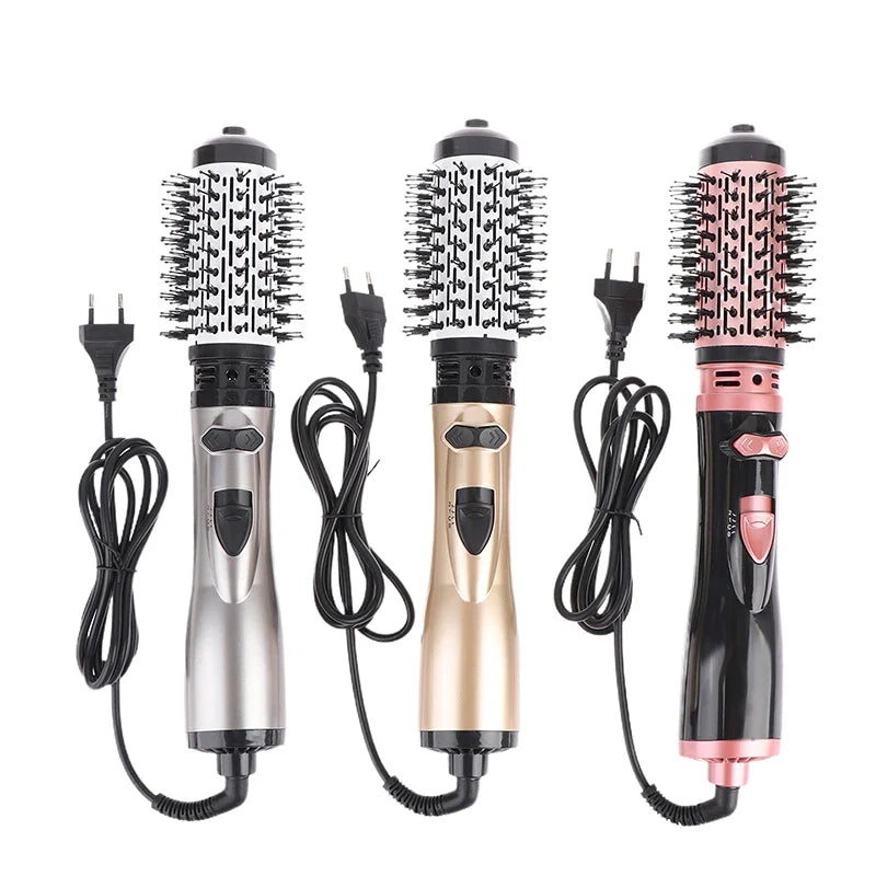 Hair Dryer Brush 2 In 1 Hot Air Spin Brush Curling Straightening Styling Auto-Rotating Ionic Round Blow Hair Dryer Volumizer