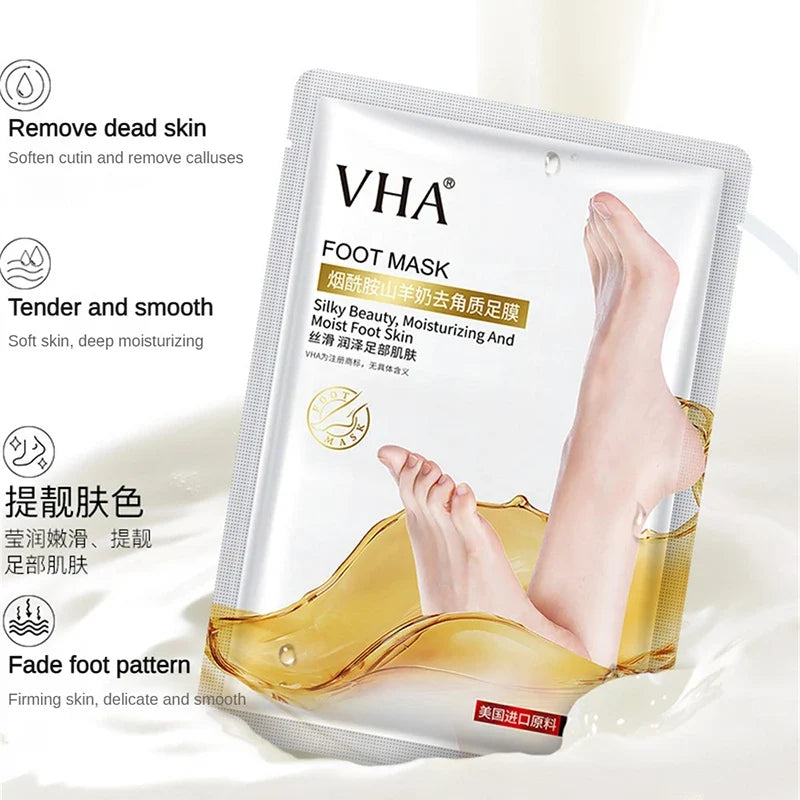1/3/5 Pairs Goat Milk Exfoliating Foot Mask Feet Pedicure Remove Dead Skin Moisturizing Foot Exfoliator Feet Masks Skin Care