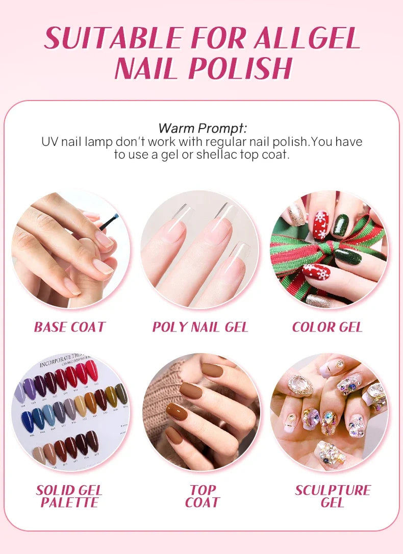 72W Cordless UV Nail Lamp Rechargeable 30 LEDs Nail Dryer with 5 Timer Settings UV Cabin Manicure Light for Nails Nail Art Tools