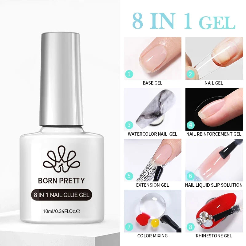 BORN PRETTY 10ml Clear Blooms Gel Polish UV LED Soak Off Nail Art Polish for Spreading Effect Marble Nail Polish Gel Painting