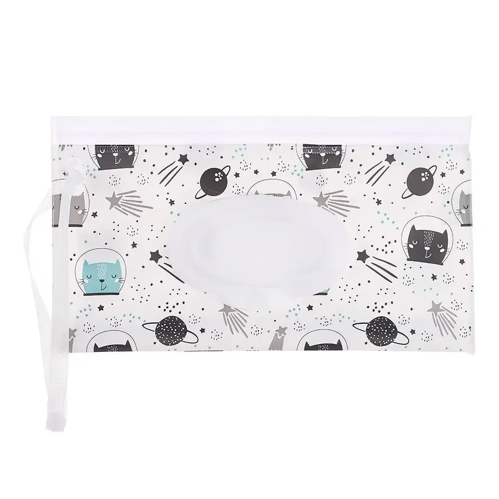 EVA Baby Wet Wipe Pouch Portable Buckle Wipes Holder Case Flip Cover Snap-Strap Reusable Wet Wipe Bag Outdoor Tissue Box