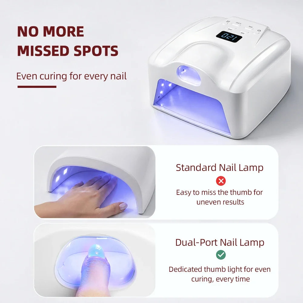 Dual Nail Lamp Single Toe Single Finger Gel Nail Curing Lamp Full Hand Fast Drying LED Light Nail Dryer Auto Sensor Dual Lamp