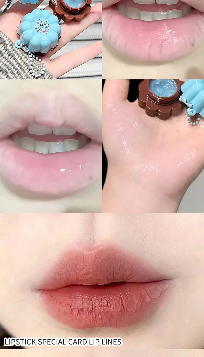 Cappuvini Macaron Fruit Flavor Lip Mask Deeply Hydrating Long-Lasting Moisturizing Soften Fine Lines Lip Care Lipstick Base