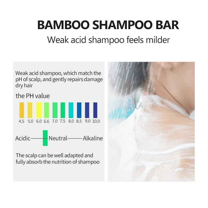 Bamboo Charcoal Clean Detox Shampoo Soap Bar Repair Gray White Hair Color Dye Treatment Nourishing Hair Scalp Treatment 60g