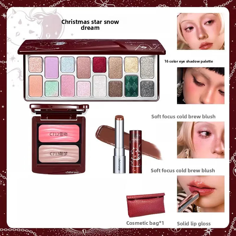 Chéeryep Makeup Set Shimmer 16 Color Eye Shadow Highlighter Blusher Solid Lip Gloss Full Makeup Kit Completo De Maquiagem