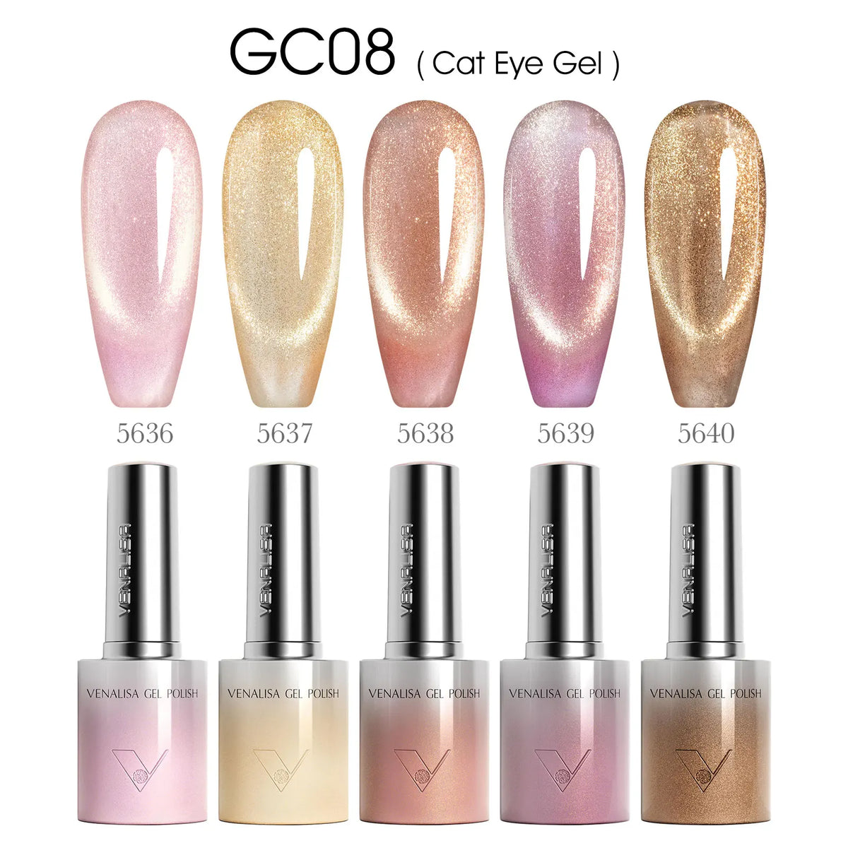 1/5pcsVenalisa Hema/TPO Free Cat Eye Gel Magnet Ultra Flash Nail Gel Polish Diamond Sparkle Soak Off UV LED Varnish Nail Gel