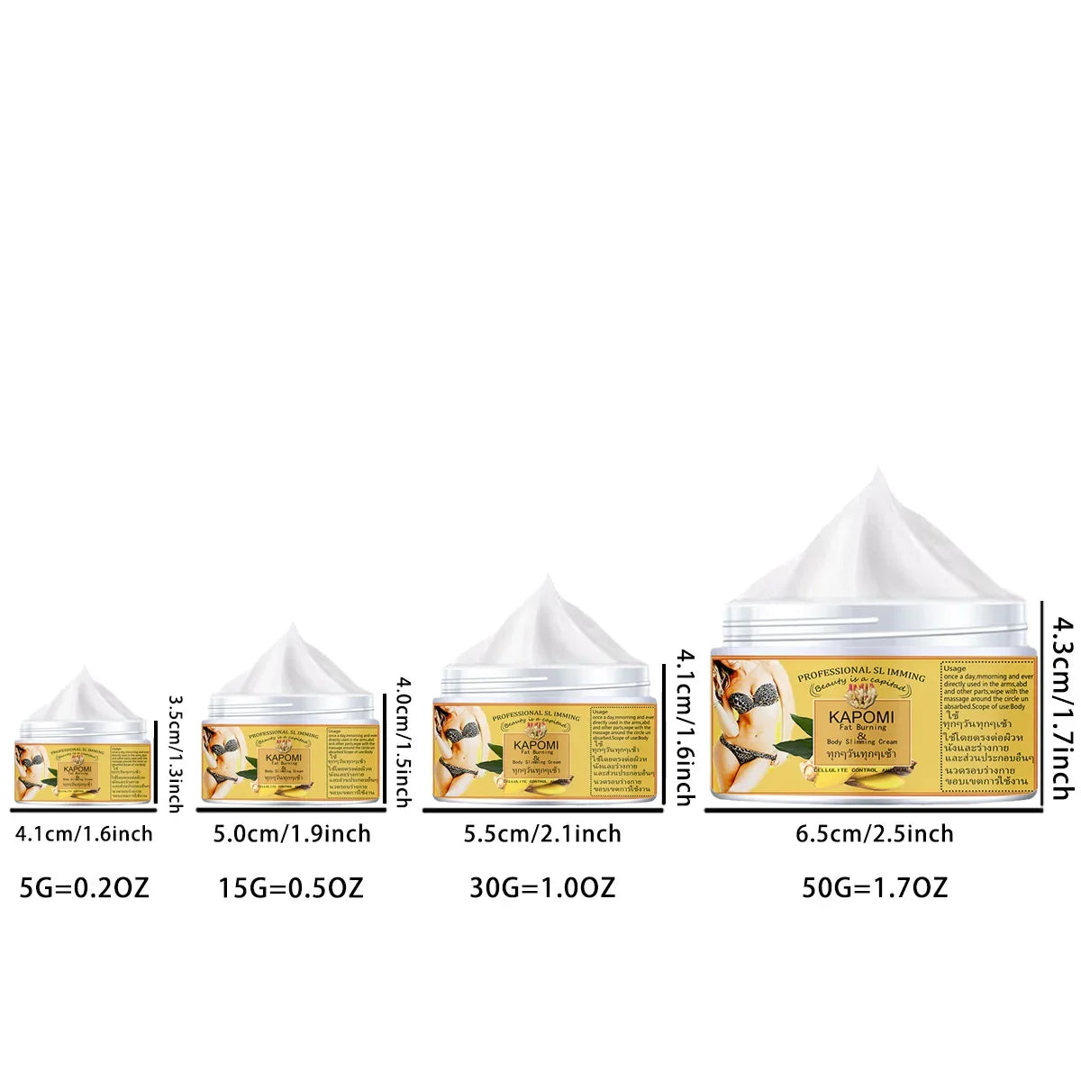 KAPOMI Fat Burning Body Slimming Cream Burns Fat, Tightens Skin, Hydrates and Moisturizes