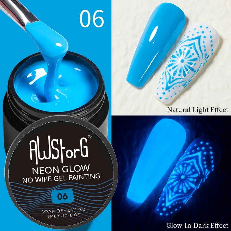AWStorG 5ML Super Silver Metallic Gel Nail Polish Metal Effect Painting Gel Chromes Varnis Semi Permanent for Nail DIY