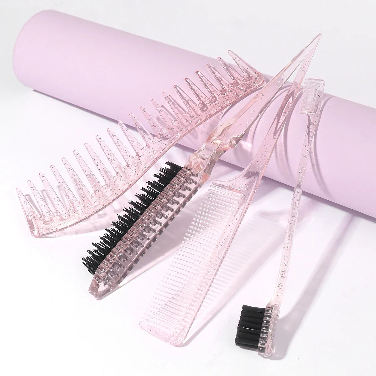 Hair Styling Comb Hair Brush Set, Teasing Edge Brush Rat Tail Comb For Curly/Straight/Wet/Dry/Long/Short Hair