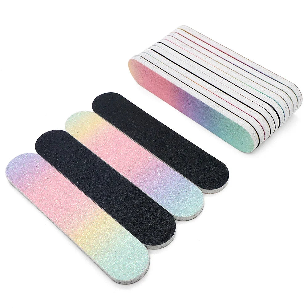 5/10Pcs/Lot Mini Nail Files Professional Material Nails Double Sided Plastic Pedicure Manicure Buffing Polishing Beautiful Tools