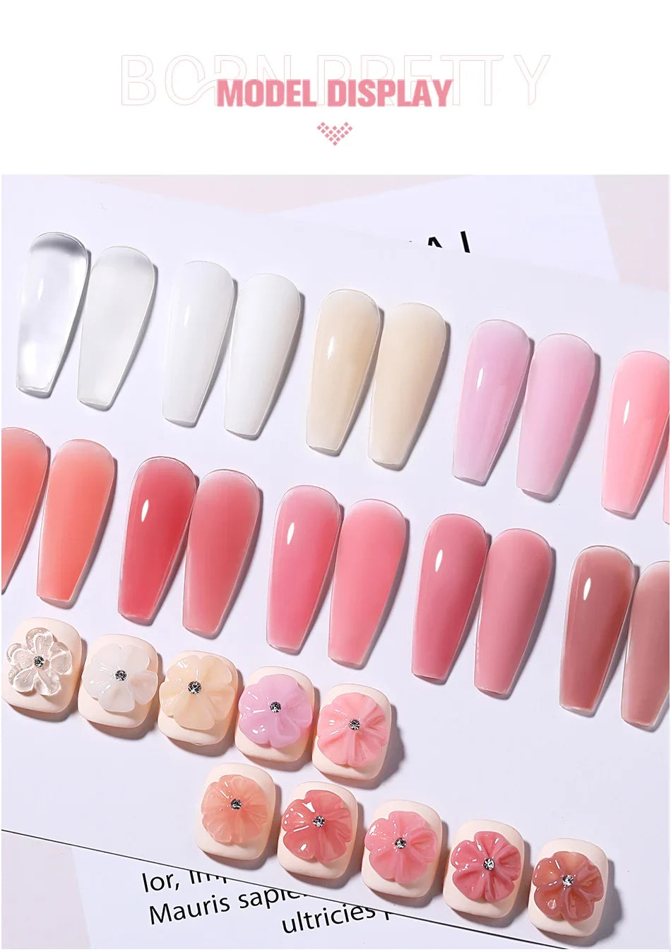 BORN PRETTY 225g Hard Gel For Nail Extension Milky White Nude Building Constructor Gel Self Leveling Reinforcement Nail Gels