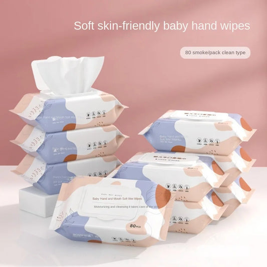 80pcs/bag New Multipurpose Baby Wet Wipes Large Size Gentle Cleaning Cleaning Wipes Soft Texture Wet Wipes Paper Baby Care