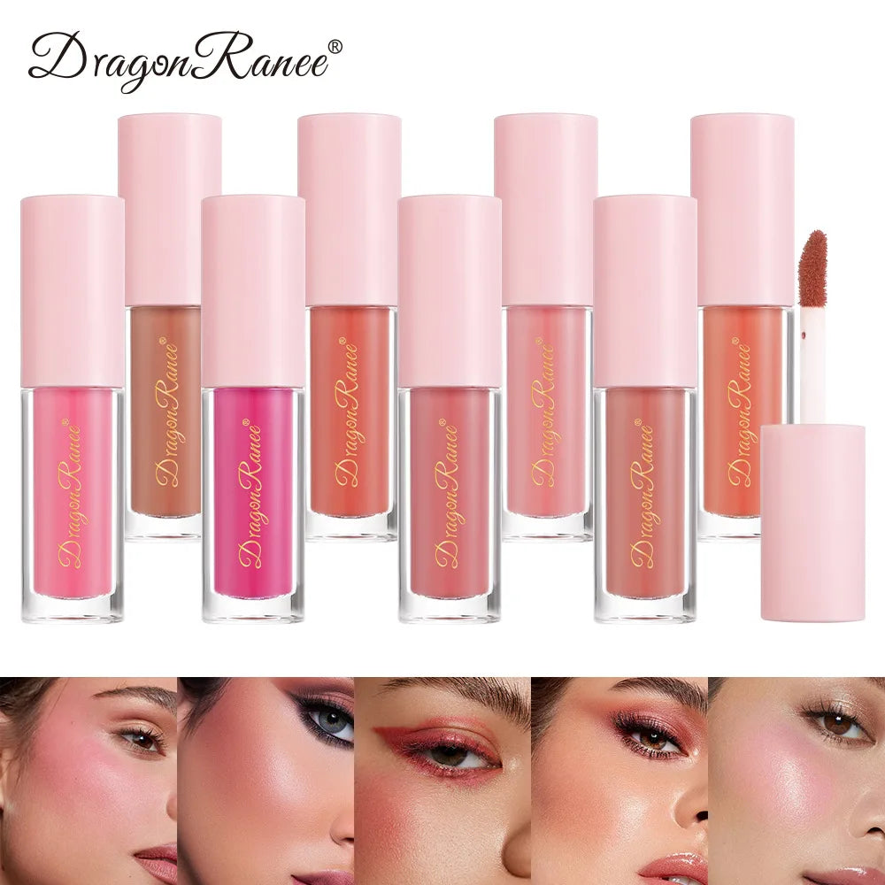 8 Colors Natural Lasting Mini Velvet Matte Liquid Blusher Peach Pink Tone Facial Contour Blush Makeup Women's Cosmetics