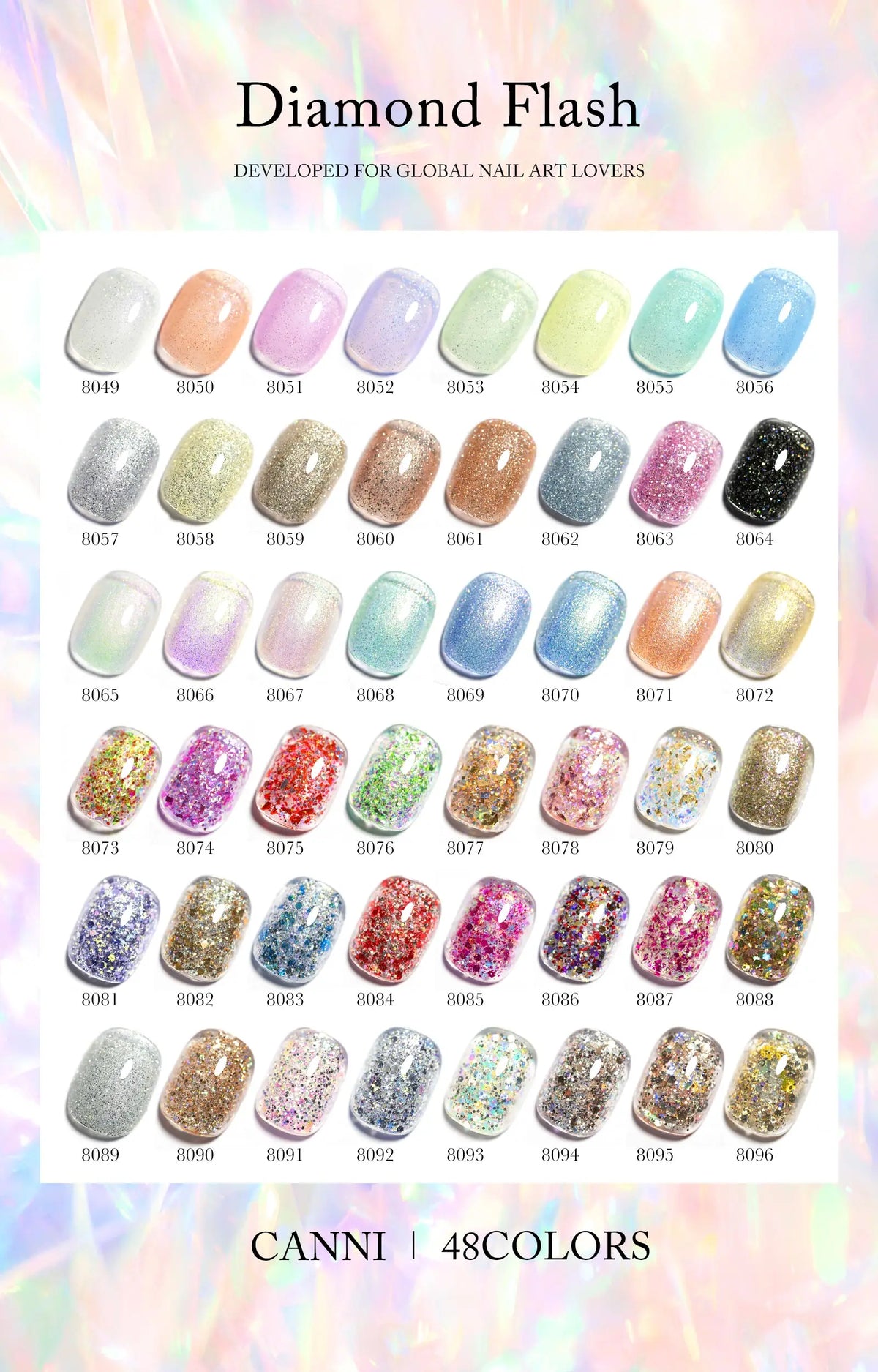 CANNI Cat Eye Gel Nail Polish TPO Free Galaxy Glitter Diamond Sparkle Gorgeous Color Soak Off UV LED Gel For Man Nail Design Gel