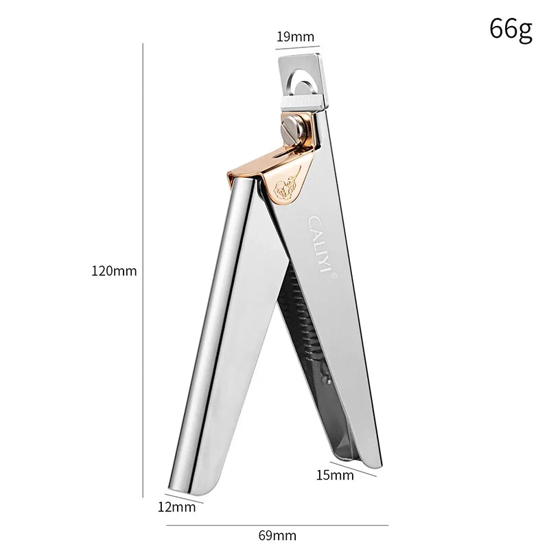 CALIYI Stainless Steel UV Gel False Nail Tips Trimmer Clipper Edge Cutter Nail Art Manicure U Word Rainbow Gold Silver Tools